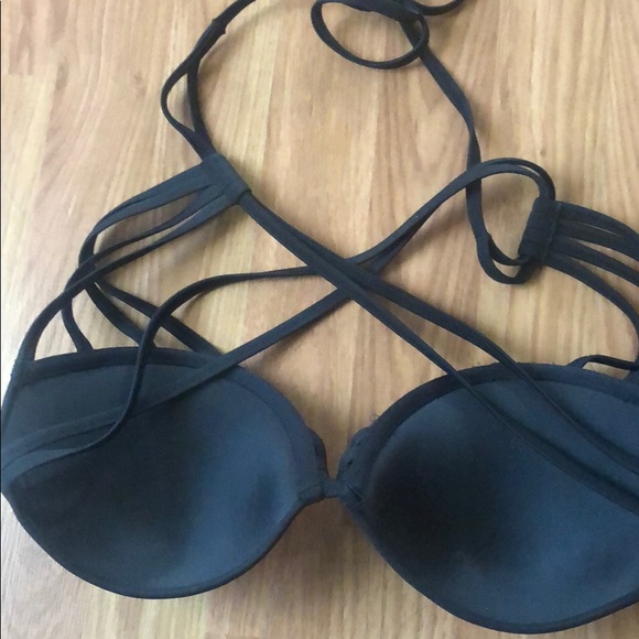 Mossimo Black Push-Up Cross-back Swim Top - Size L - Picture 2 of 2